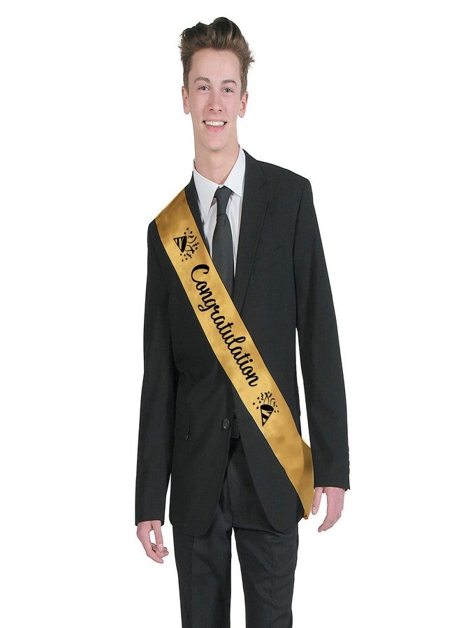 Hubops congratulation sash for Work Party, Events, Party Supplies, Gifts, Favors, & Decorations sash pack of 10 gold - Image 3